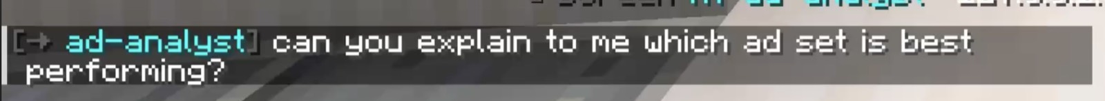 In-game chat: can you explain to me which ad set is best performing?