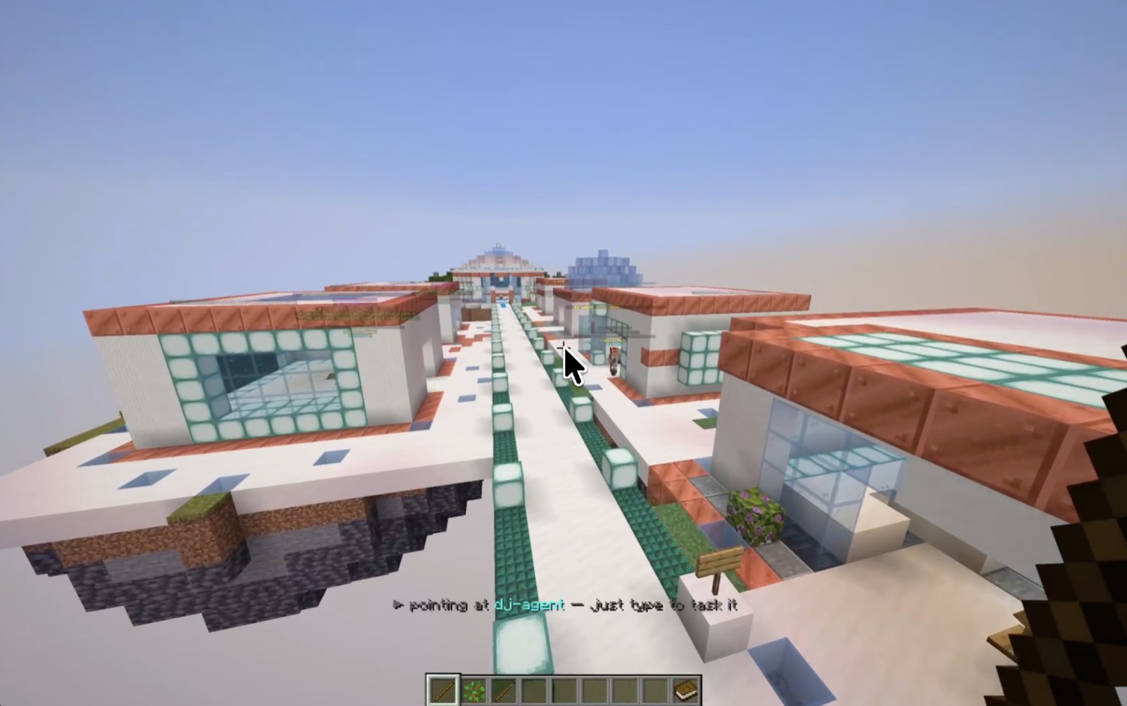 Walking down the main street of the Omo campus toward HQ