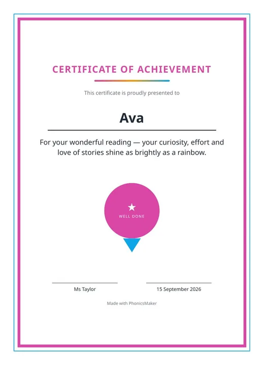 Page 1 of 1 made by Certificate