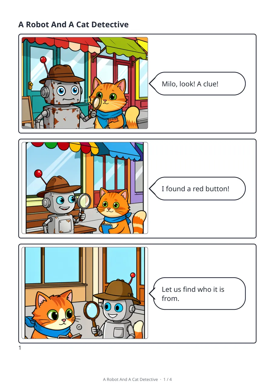 A real page made by Comic Book