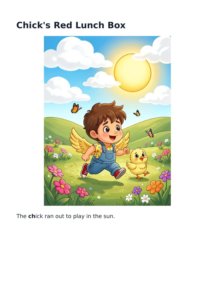 A real page made by Personalised Phonics Picture Book